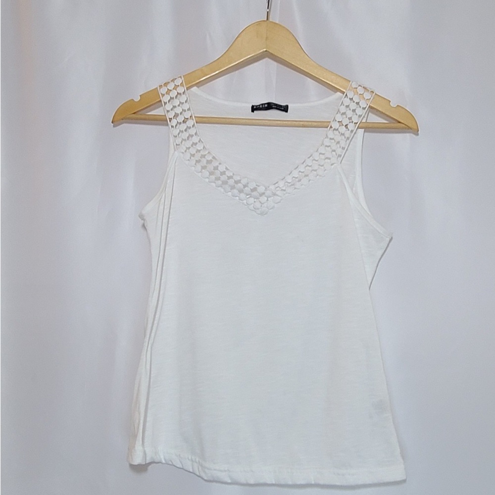 White with detail SHEIN top